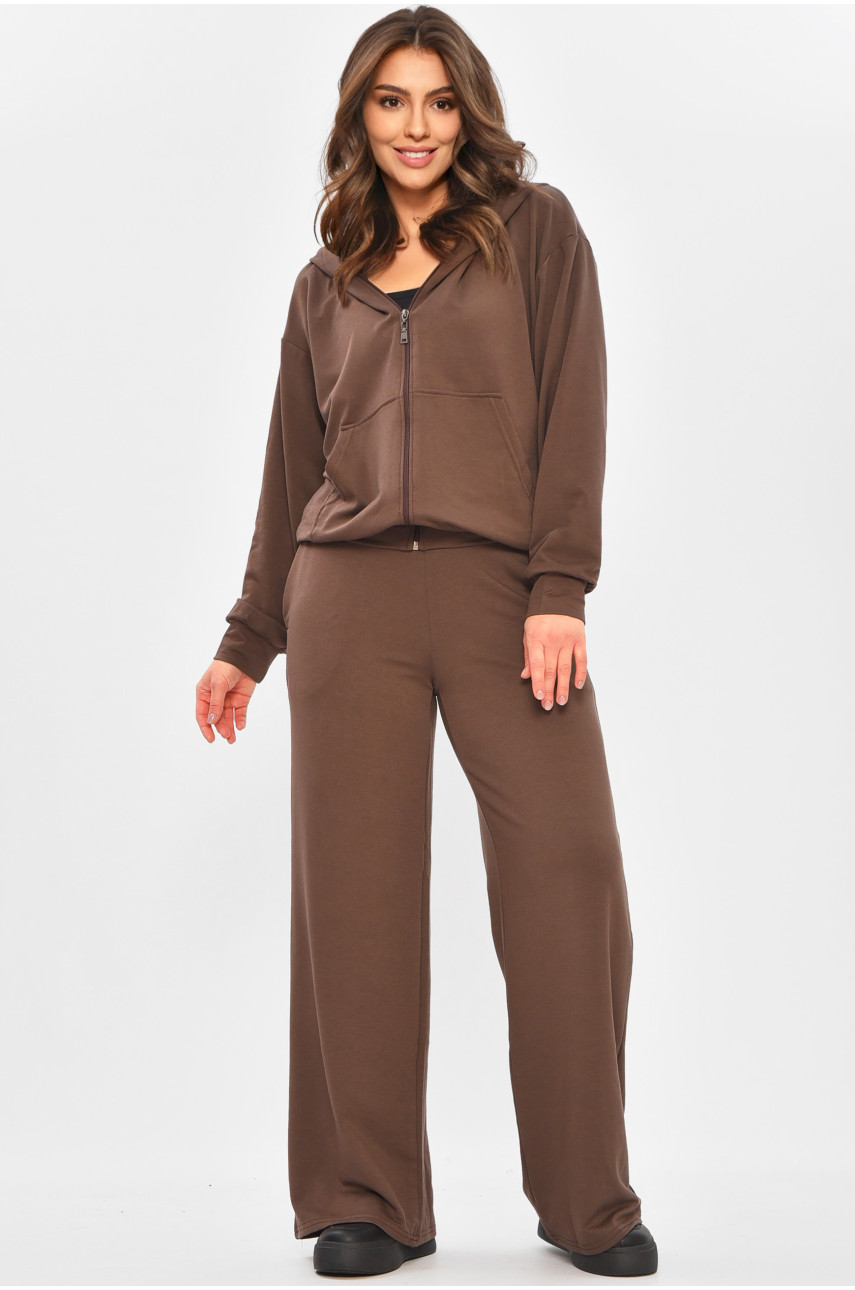 Спортивный костюм женский однотонный шоколадного цвета 359 207401
