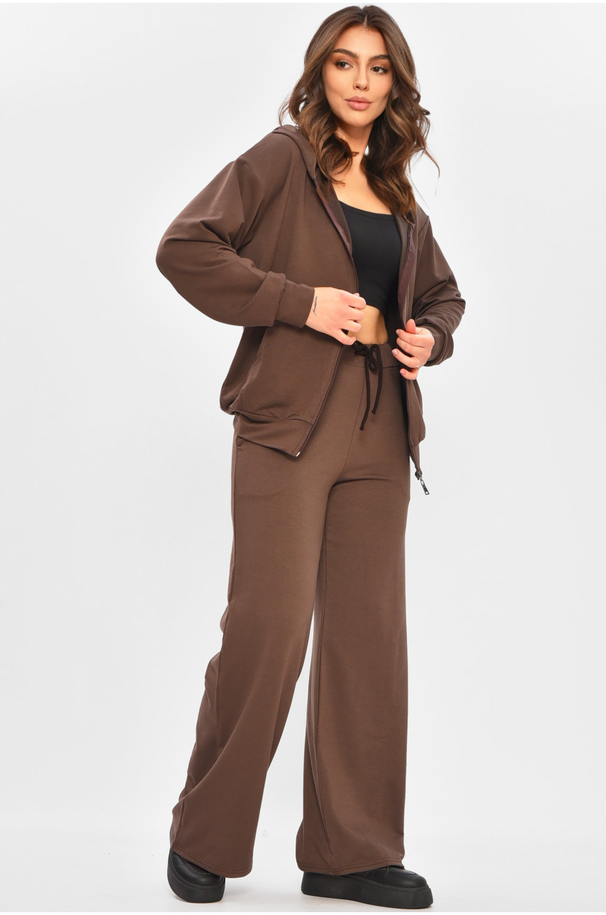 Спортивный костюм женский однотонный шоколадного цвета 359 207401