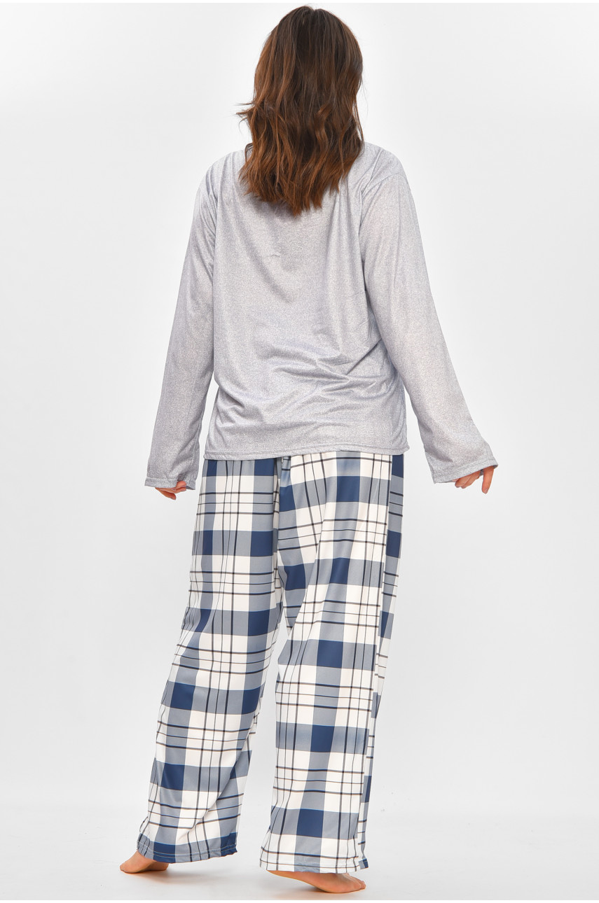 Піжама жіноча напівбатальна сірого кольору з принтом 500043 207404