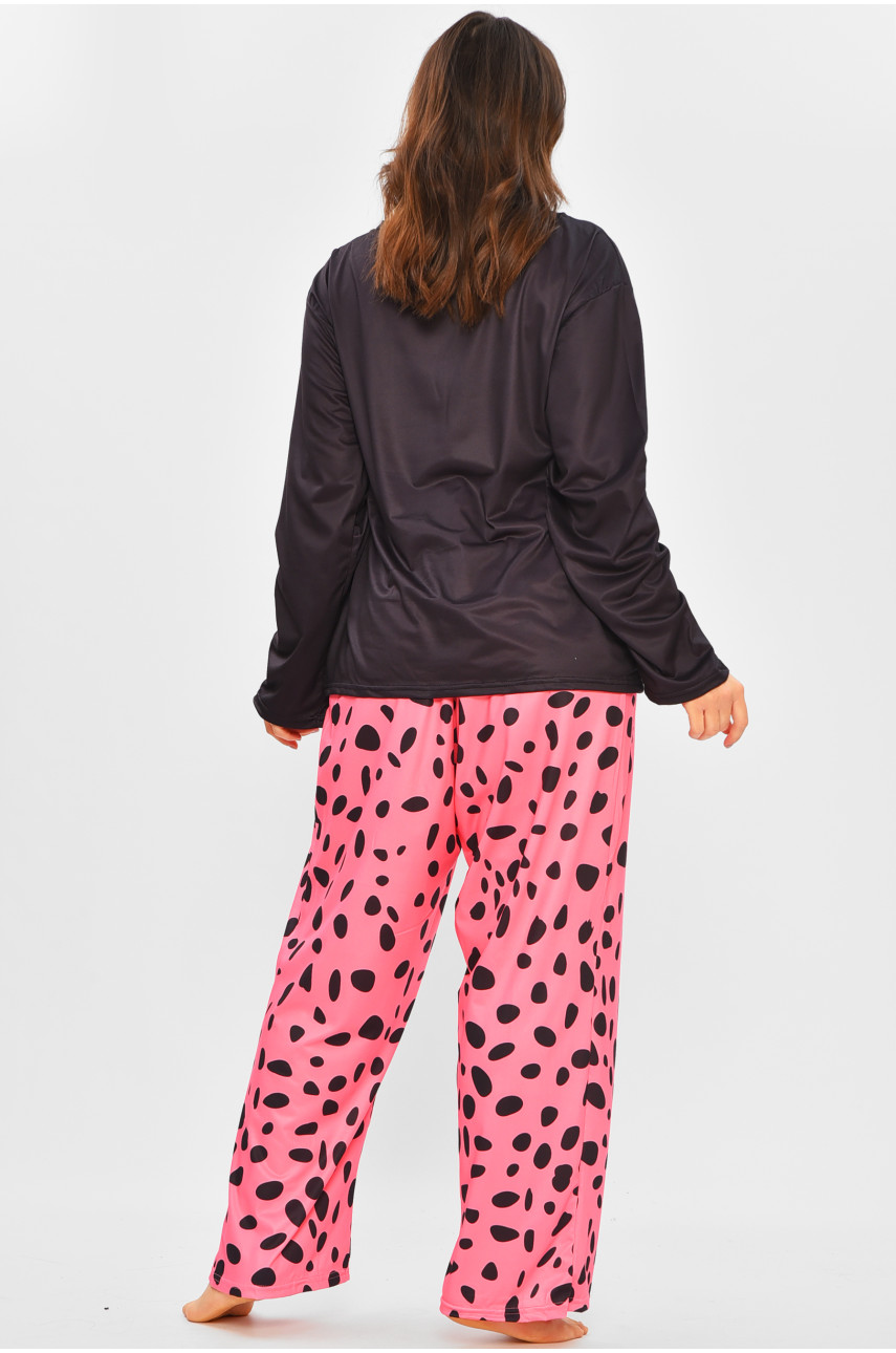 Піжама жіноча напівбатальна чорного кольору з принтом 500046 207412