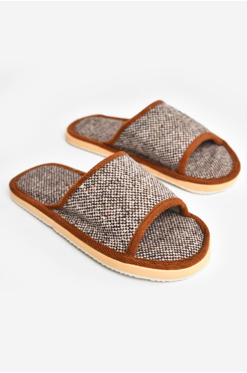 Тапочки домашние женские коричневого цвета sp-029 207420