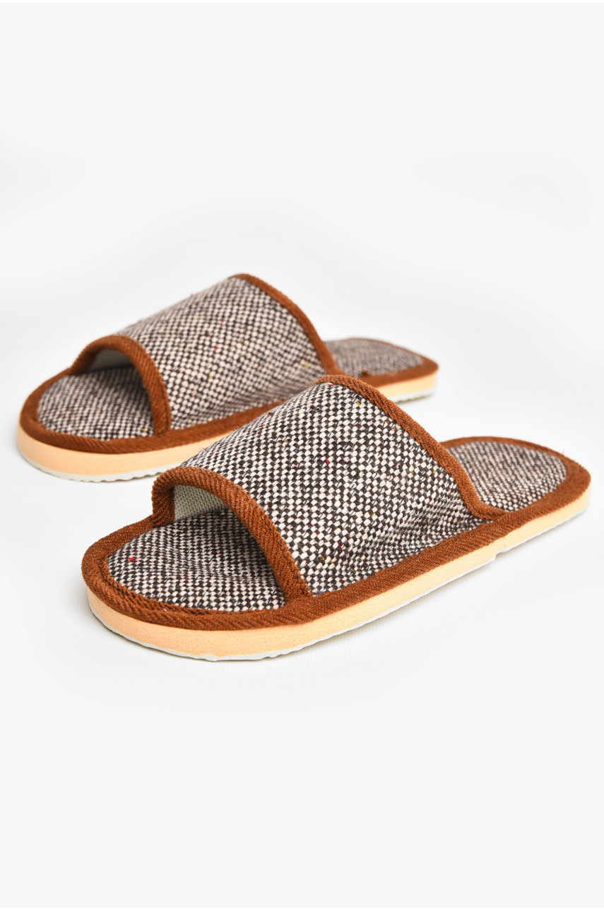 Тапочки домашние женские коричневого цвета sp-029 207420