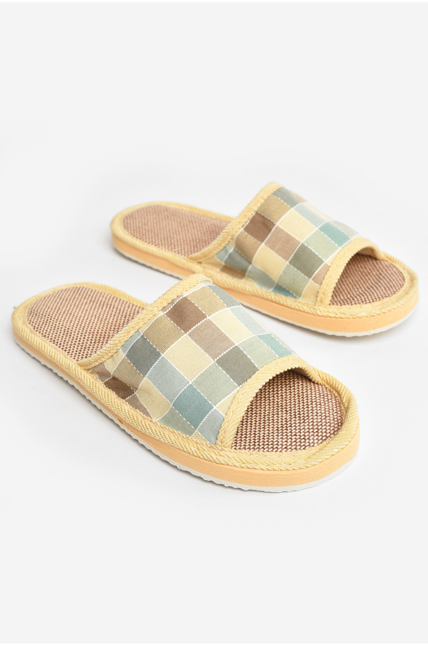 Тапочки домашние женские разноцветные в клеточку sp-028 207422