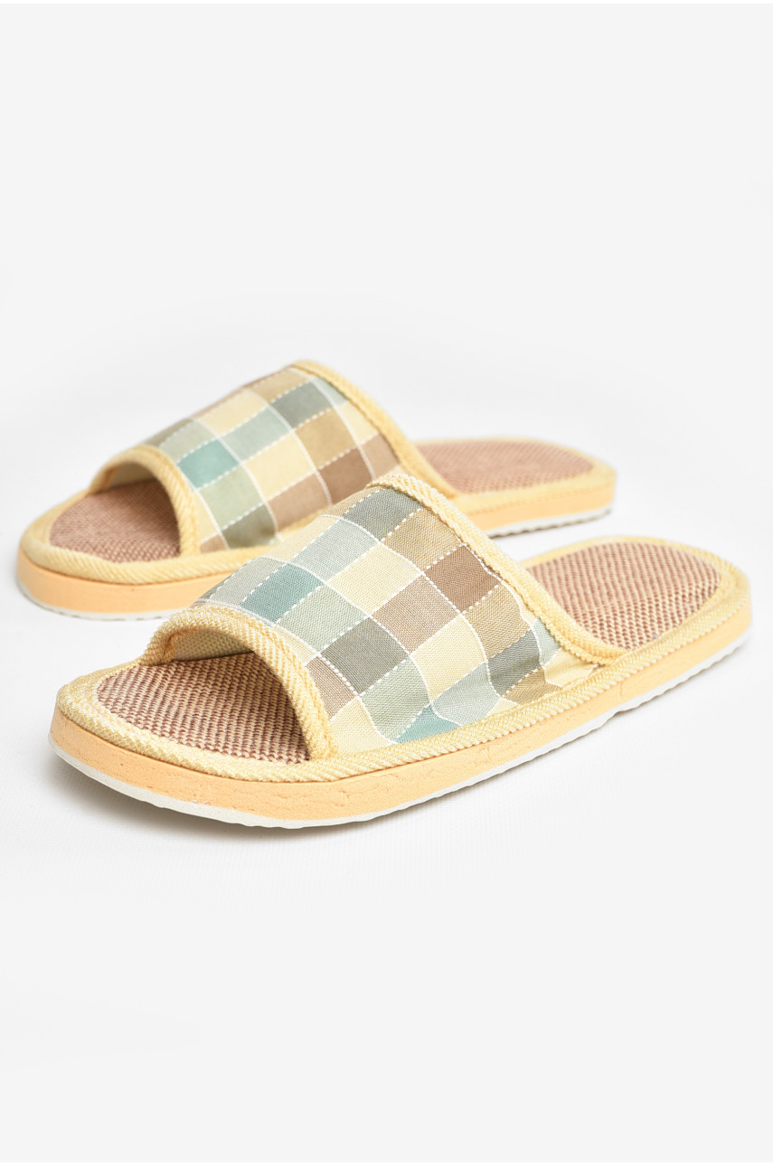Тапочки домашние женские разноцветные в клеточку sp-028 207422