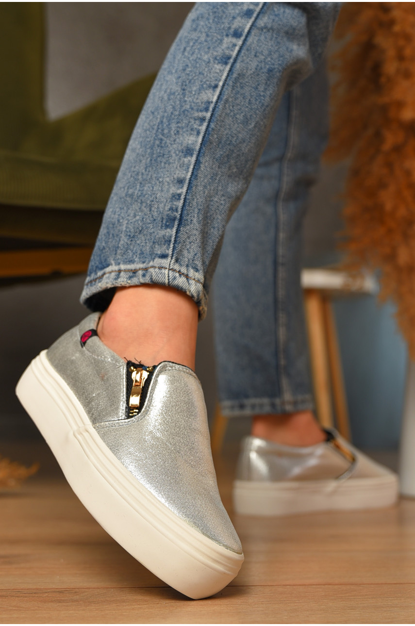 Сліпони жіночі сріблястого кольору 1560302 207433