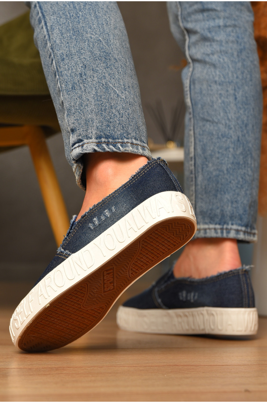 Мокасины женские джинсовые синего цвета 7-17а 207434