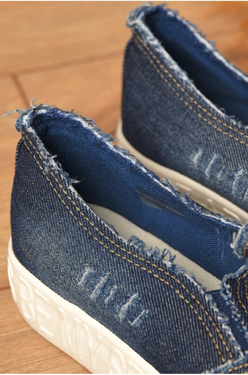 Мокасины женские джинсовые синего цвета 7-17а 207434