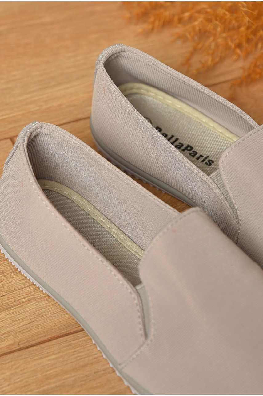 Мокасины женские серого цвета текстиль св601-26 207436