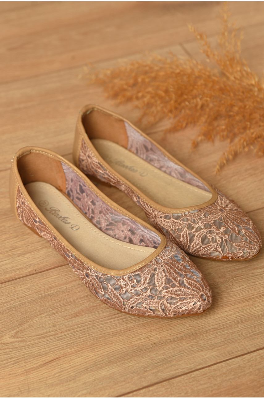 Балетки женские бежевого цвета 63001 207439