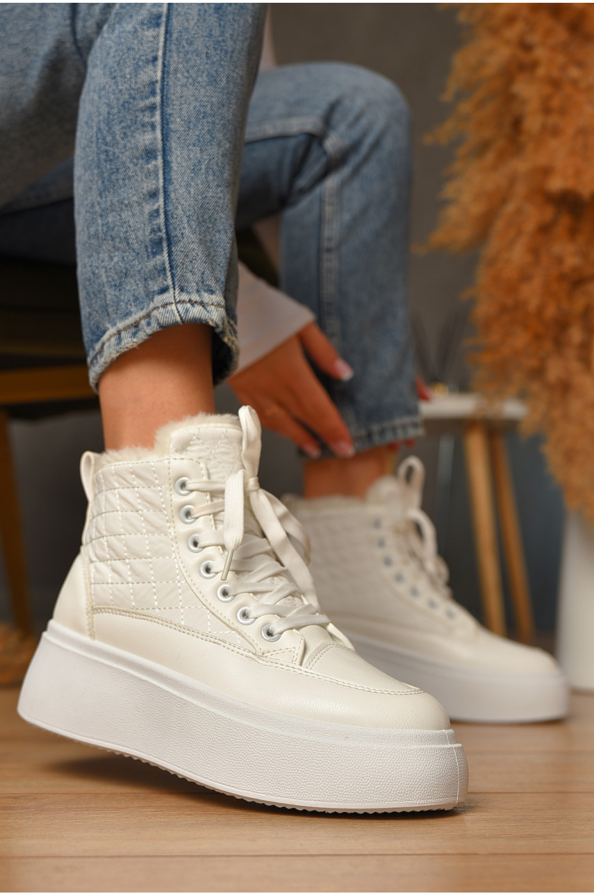 Ботинки женские зимние белого цвета 2024-20-3 207447