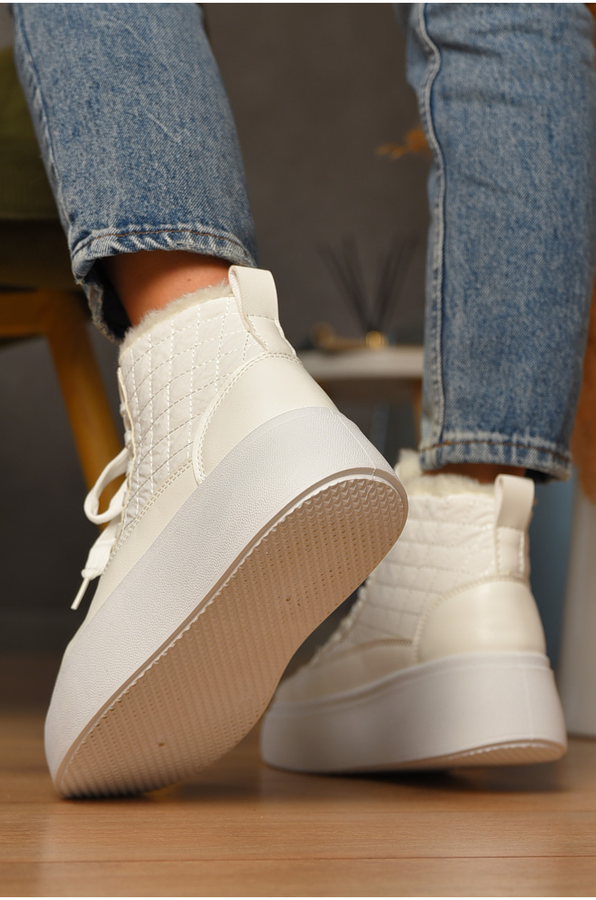 Ботинки женские зимние белого цвета 2024-20-3 207447