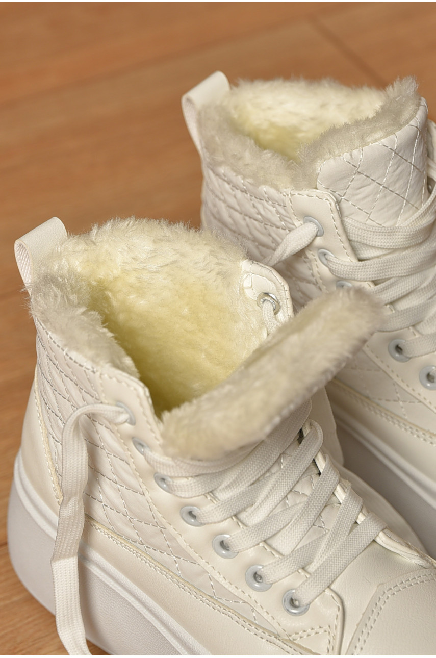 Ботинки женские зимние белого цвета 2024-20-3 207447