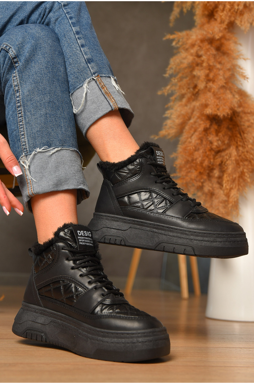 Ботинки женские зимние черного цвета 2024-6-1 207449