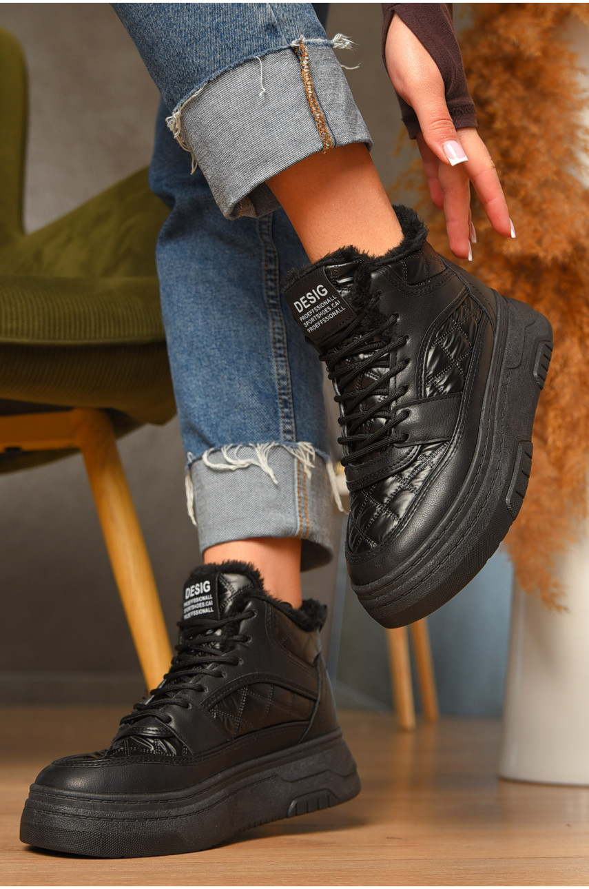 Ботинки женские зимние черного цвета 2024-6-1 207449
