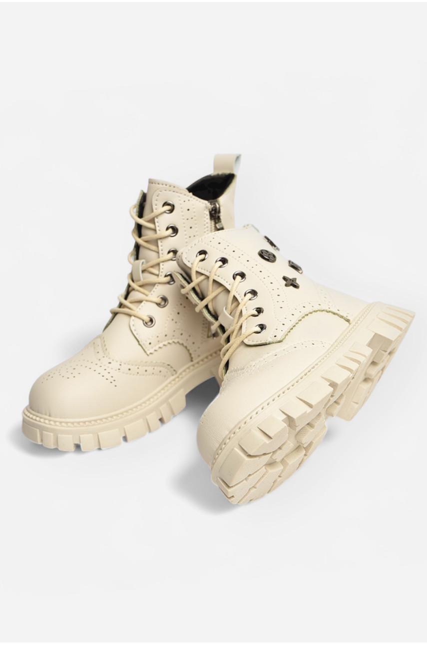 Ботинки детские демисезонные светло-бежевого цвета F810-11 207465