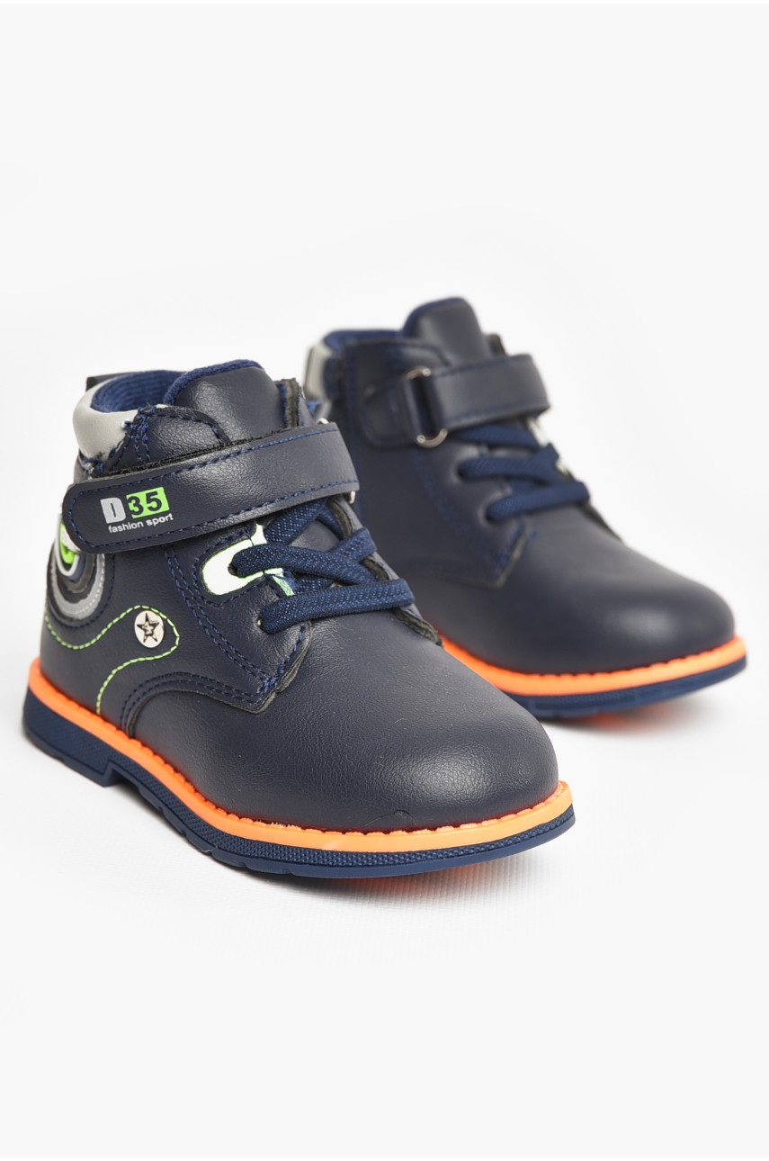 Ботинки детские демисезон темно-синего цвета на флисе R 5853-1 207466