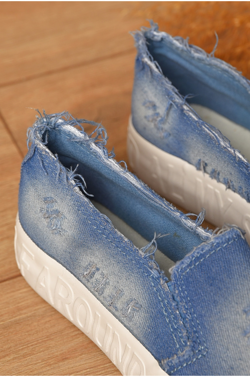 Мокасины женские джинсовые голубого цвета 7-17в 207472