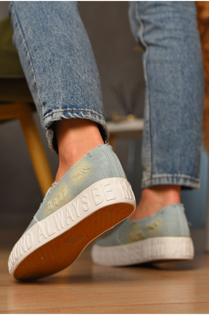 Мокасины женские джинсовые голубого цвета z-4 207473