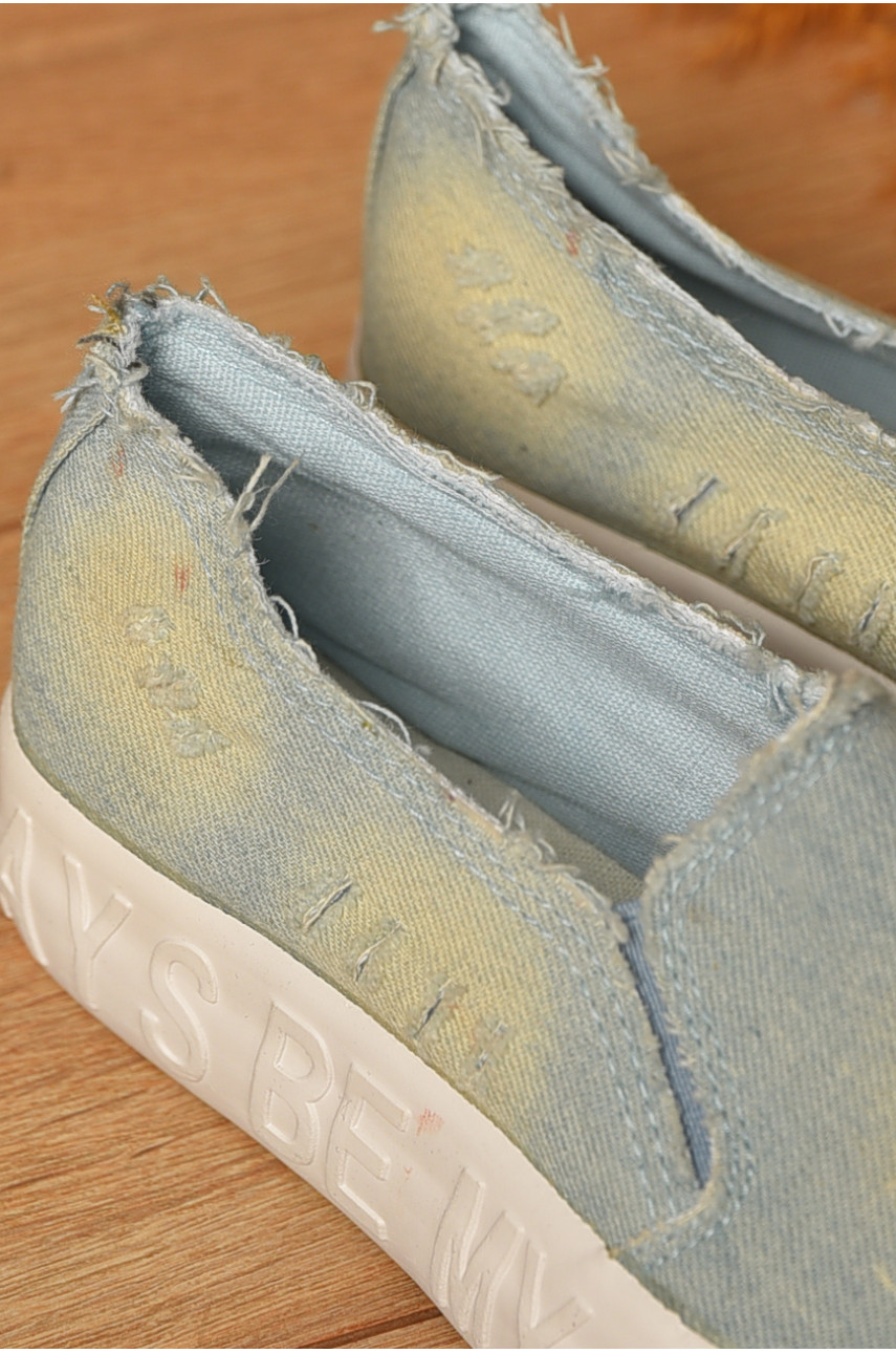 Мокасины женские джинсовые голубого цвета z-4 207473