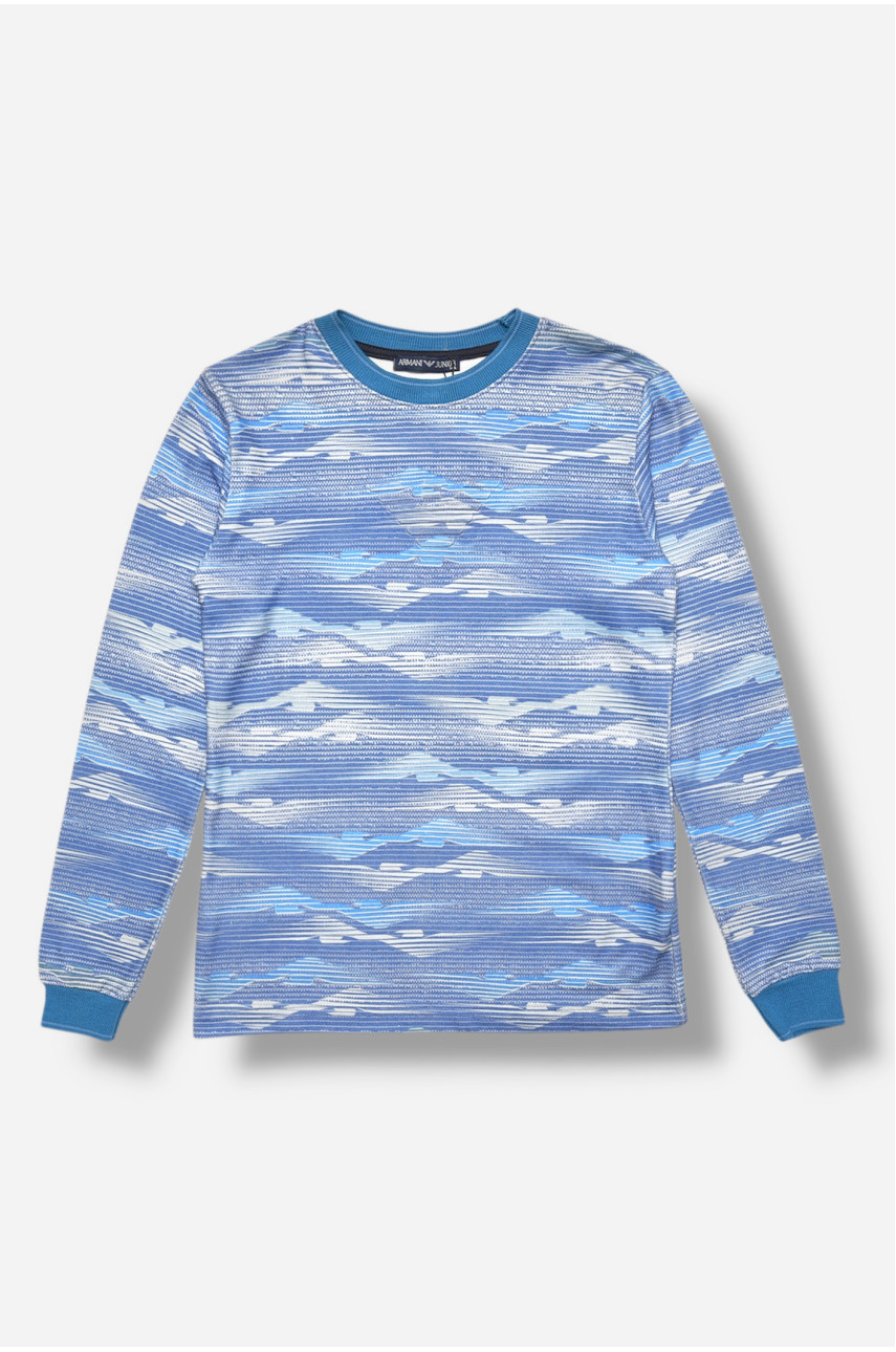 Кофта подростковая для мальчика синего цвета 207497