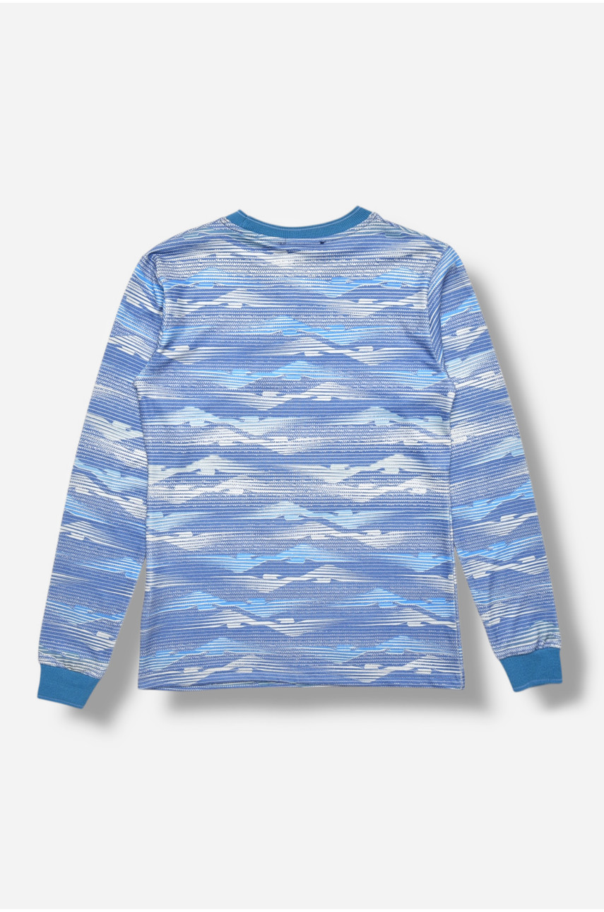 Кофта подростковая для мальчика синего цвета 207497