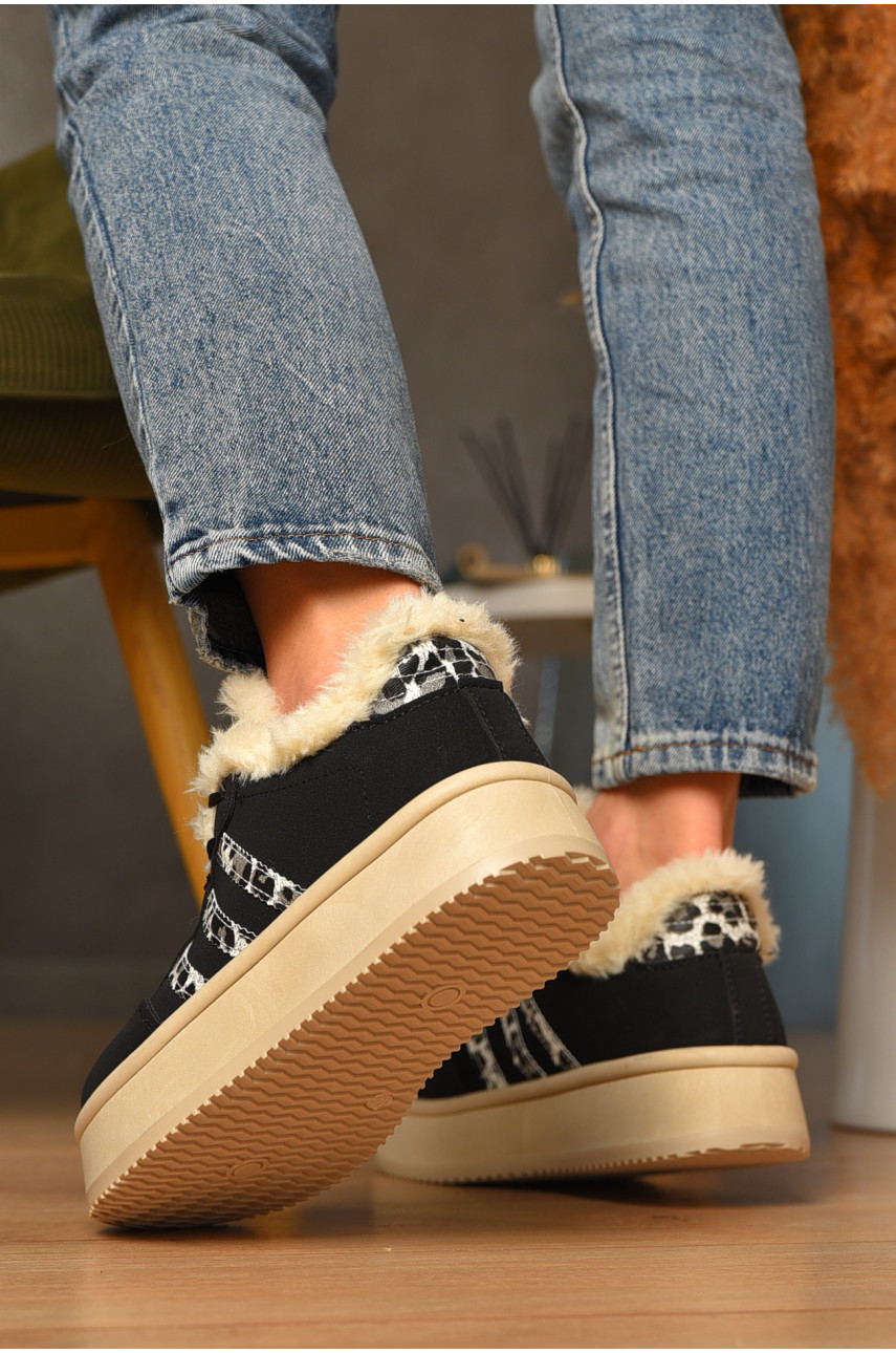 Кроссовки женские черного цвета на меху HY-37 207502