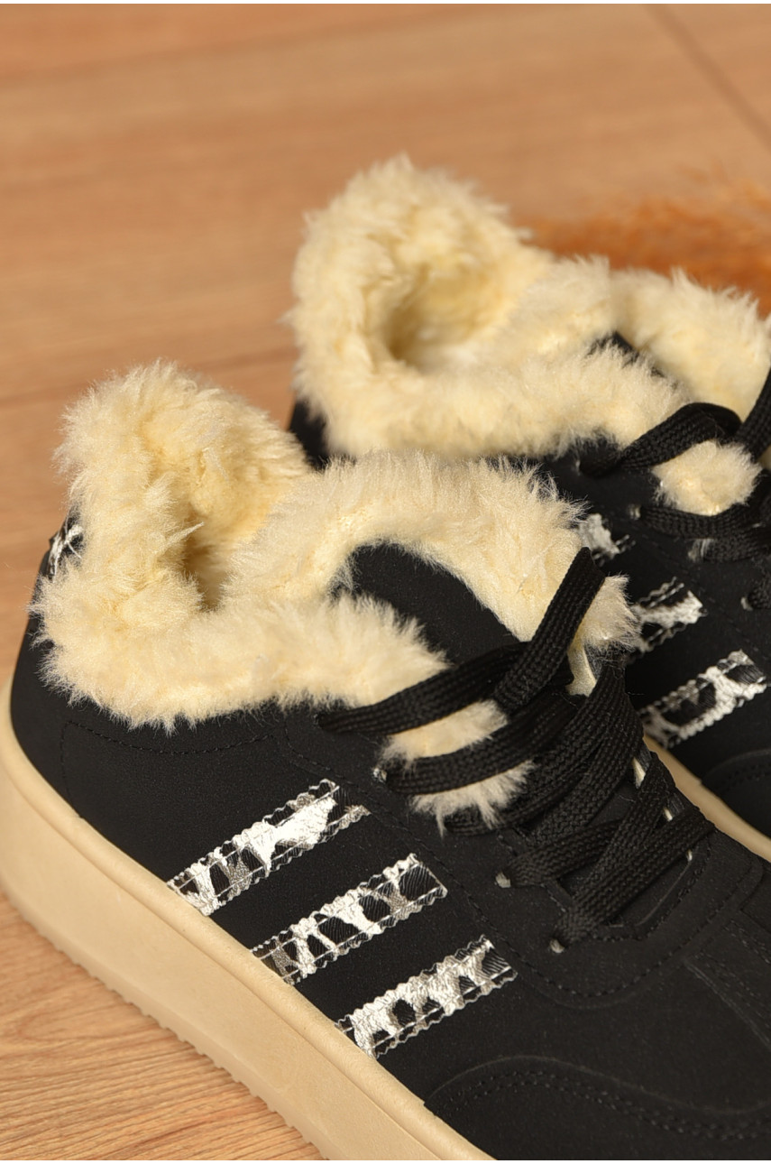 Кроссовки женские черного цвета на меху HY-37 207502