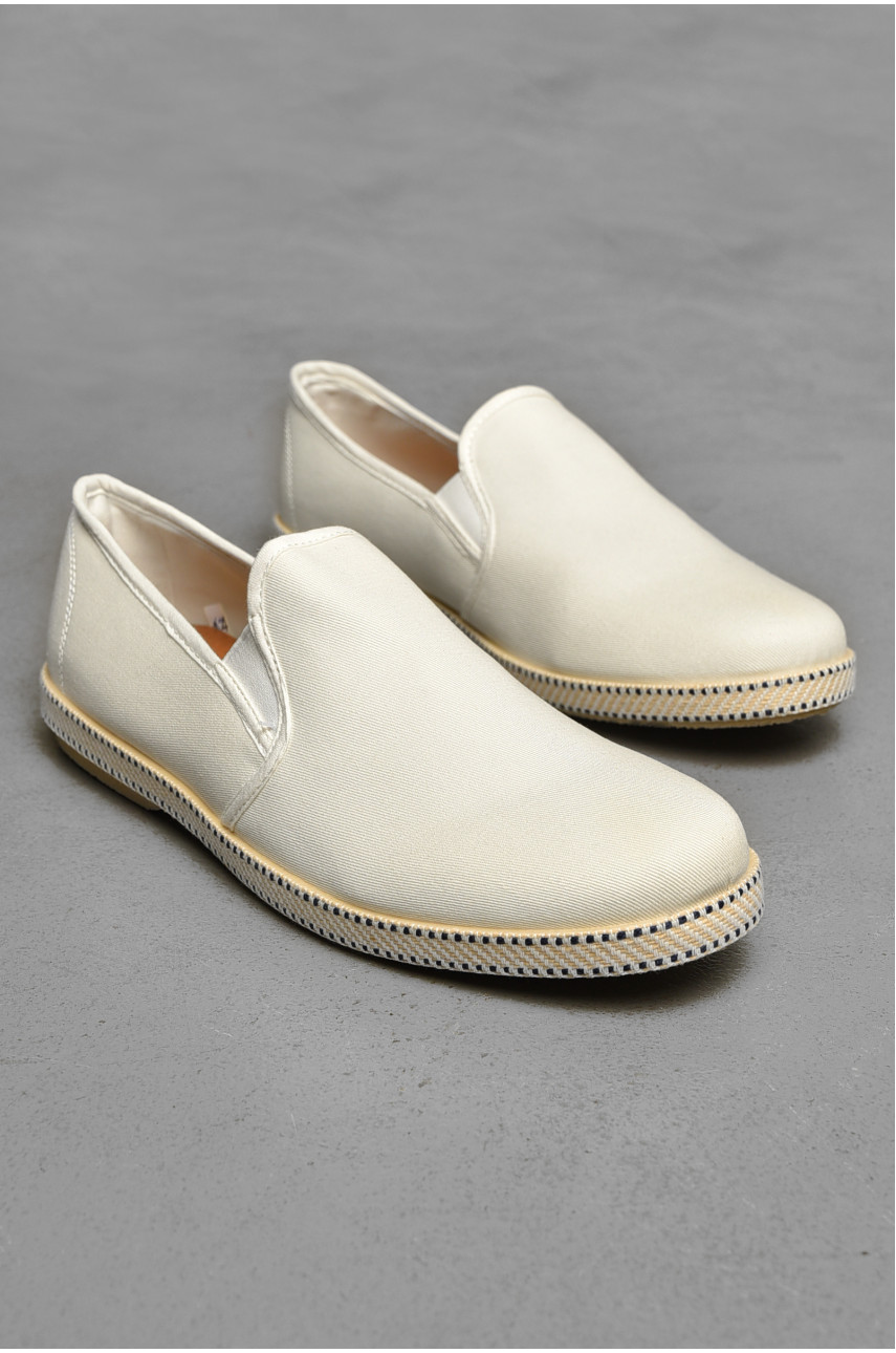 Мокасины мужские белого цвета текстиль вка45 207507