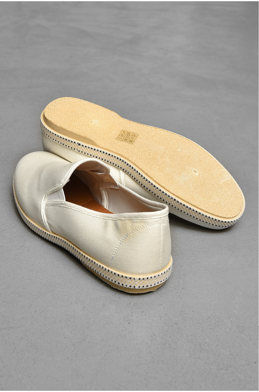 Мокасины мужские белого цвета текстиль вка45 207507