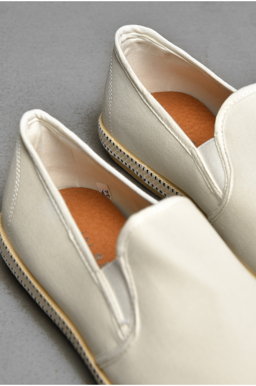 Мокасины мужские белого цвета текстиль вка45 207507