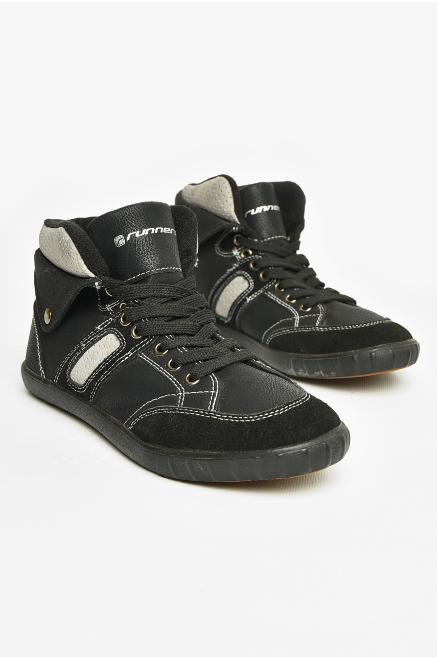 Ботинки подростковые демисезон черного цвета на шнуровке 5136 207511