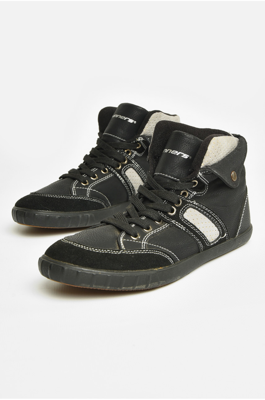 Ботинки подростковые демисезон черного цвета на шнуровке 5136 207511