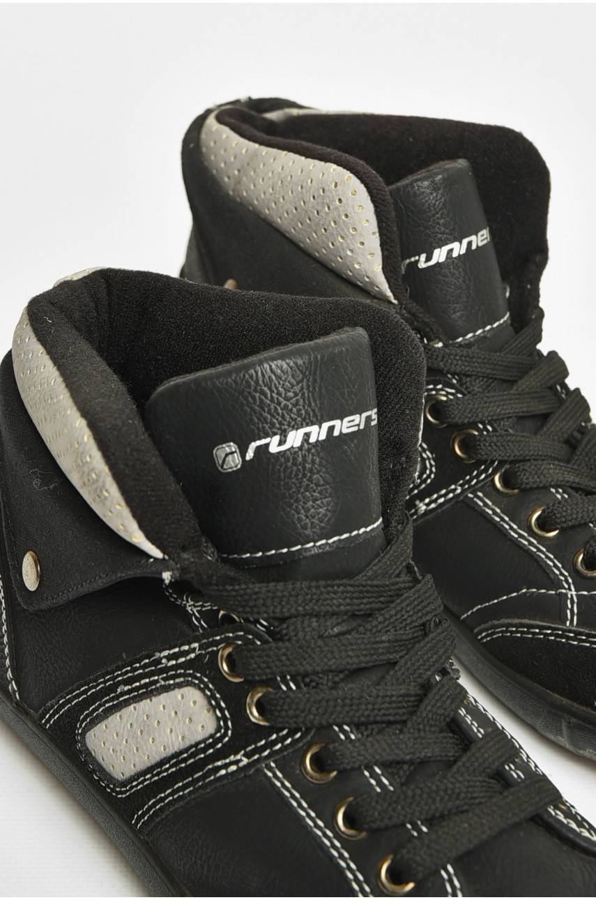 Ботинки подростковые демисезон черного цвета на шнуровке 5136 207511