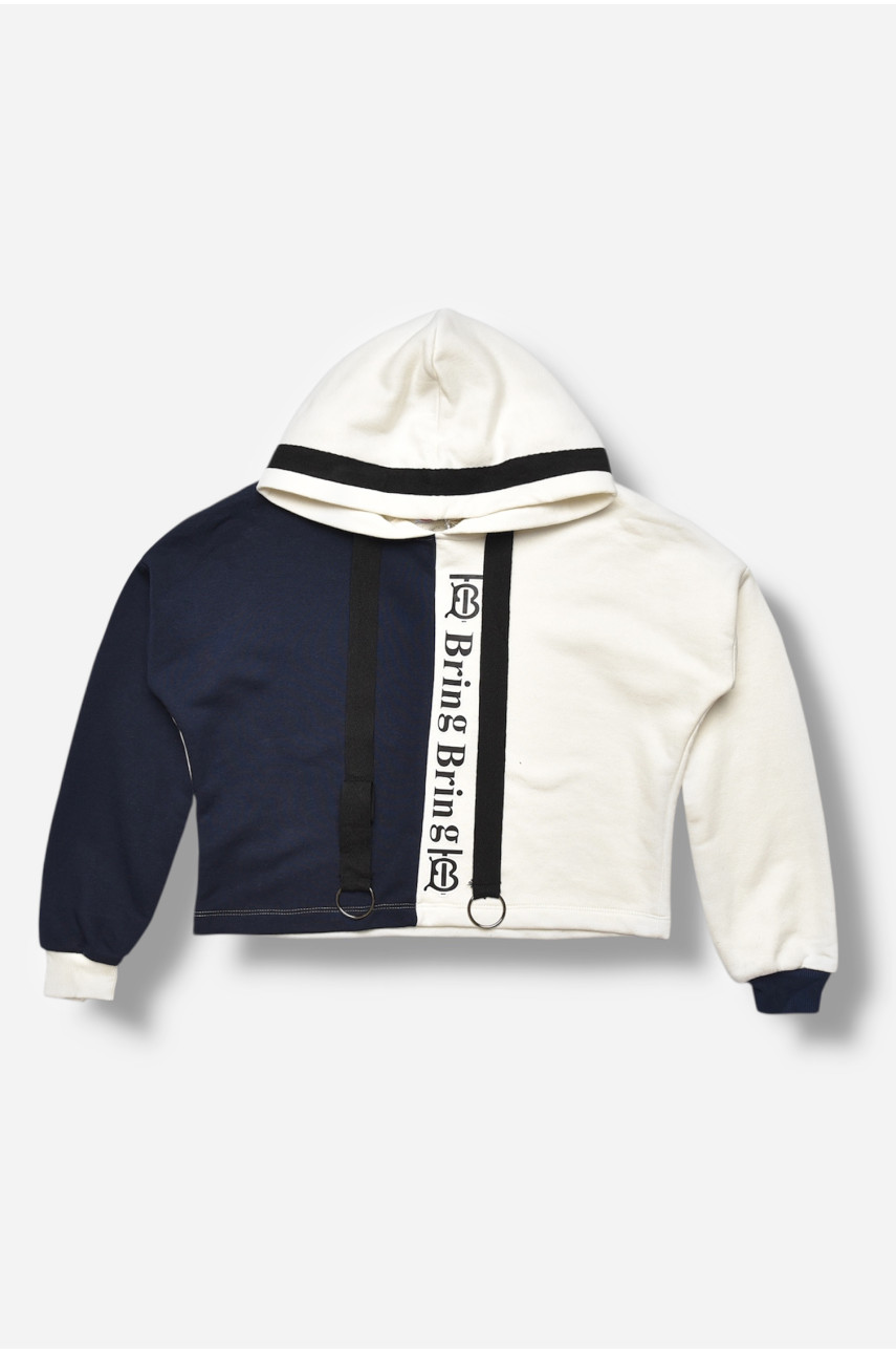 Кофта подростковая для девочки белого цвета с принтом 6577 207514