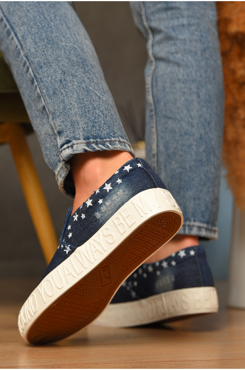 Мокасины женские джинсовые синего цвета BL-302 207515