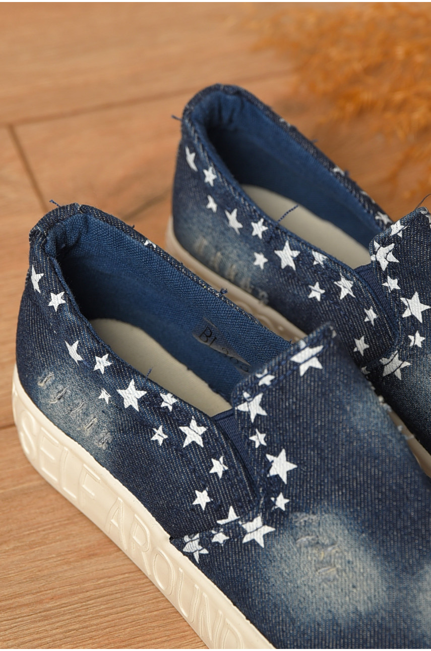 Мокасины женские джинсовые синего цвета BL-302 207515