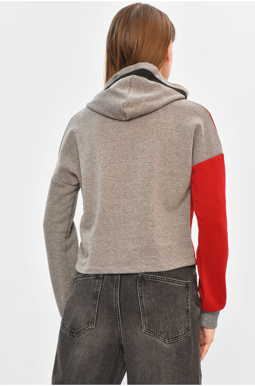 Кофта подростковая для девочки серого цвета с принтом 6577 207516