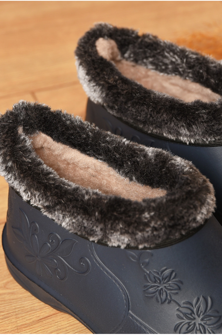 Галоши женские на меху синего цвета Payas квітка 207519