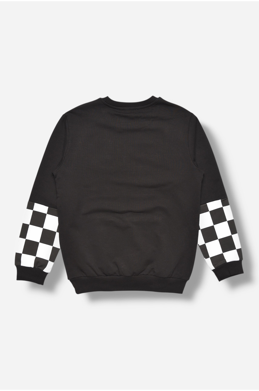 Кофта детская для мальчика черного цвета с принтом 207524