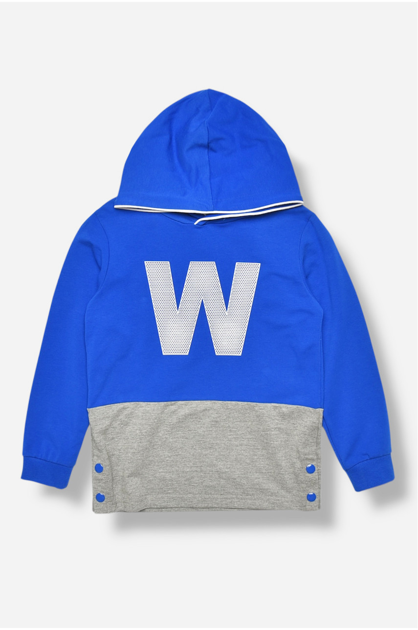 Кофта детская для мальчика синего цвета с принтом 15099 207525
