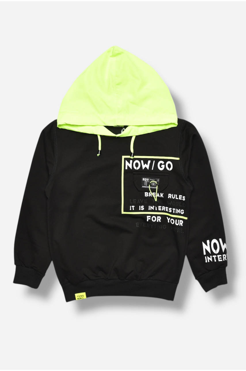 Кофта детская для мальчика черного цвета с принтом 2668 207526