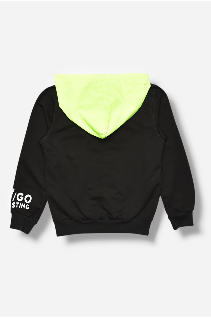 Кофта детская для мальчика черного цвета с принтом 2668 207526