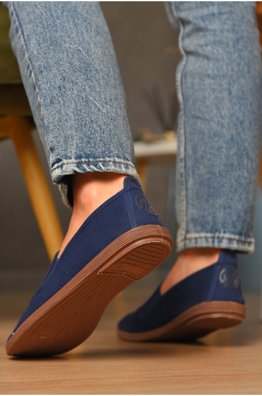 Мокасины женские джинсовые темно-синего цвета 30201 207529