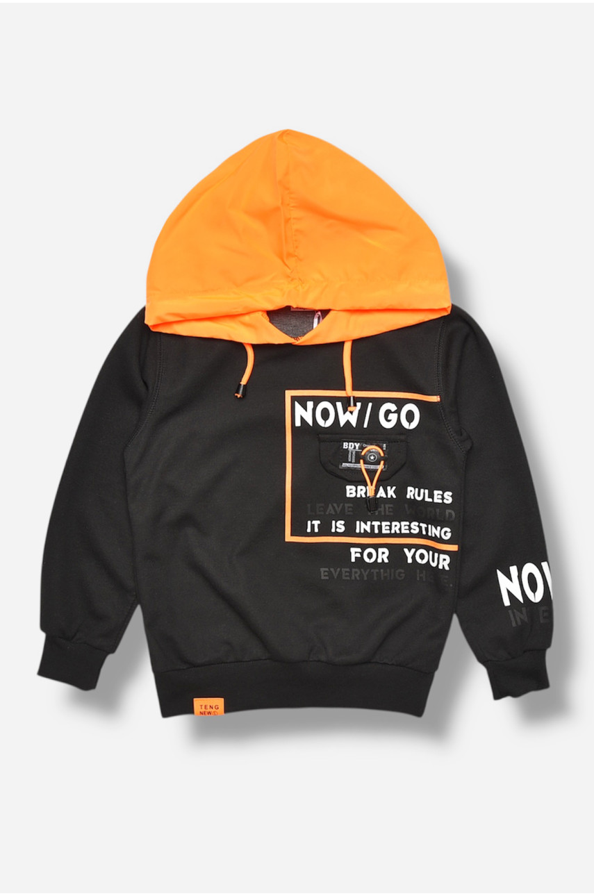 Кофта детская для мальчика черного цвета с принтом 2668 207531