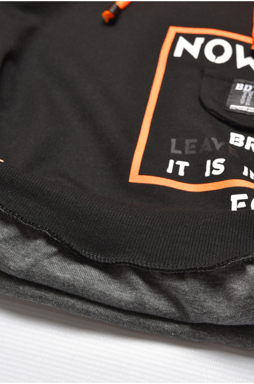 Кофта детская для мальчика черного цвета с принтом 2668 207531