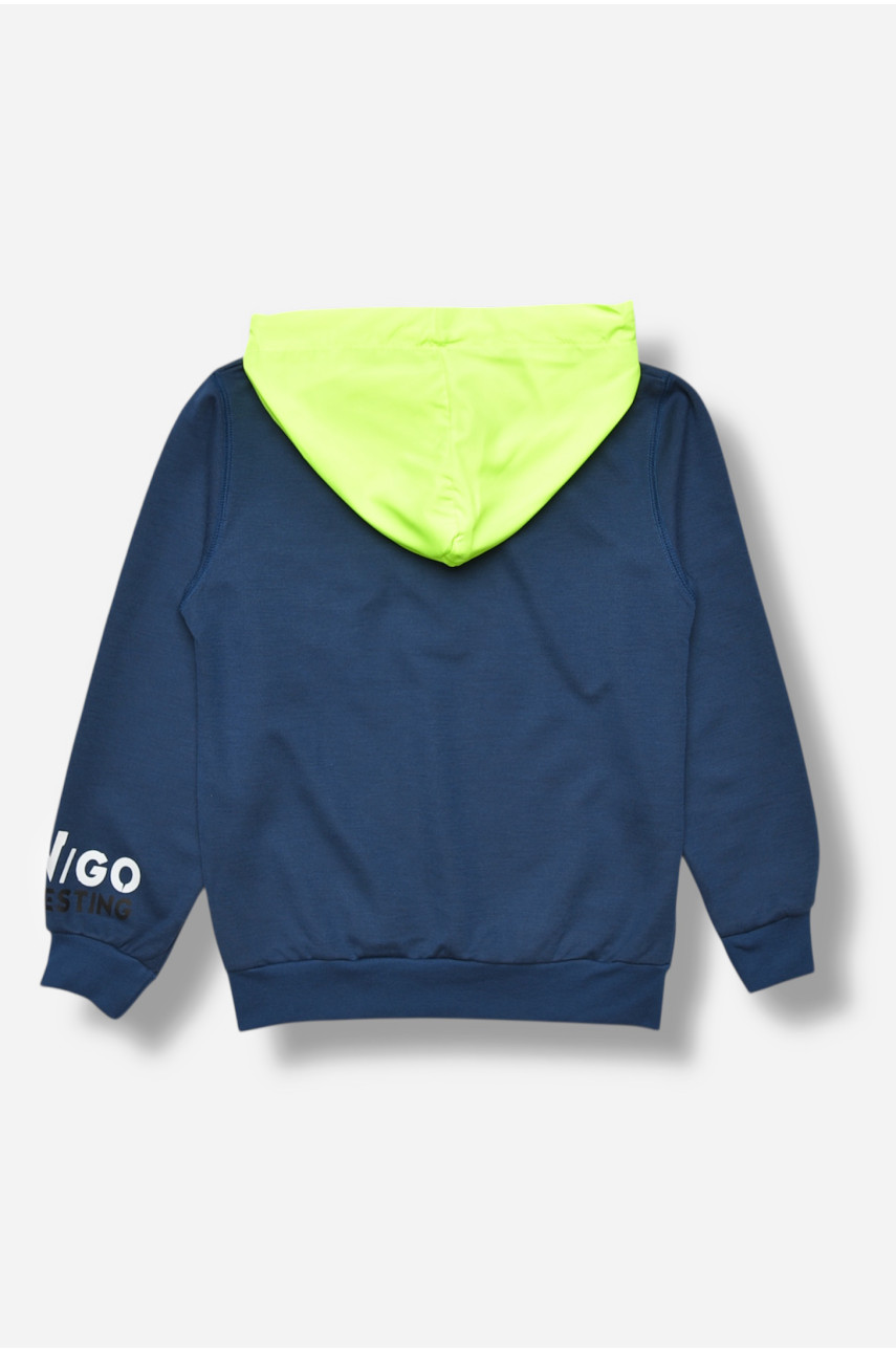 Кофта детская для мальчика синего цвета с принтом 2668 207532