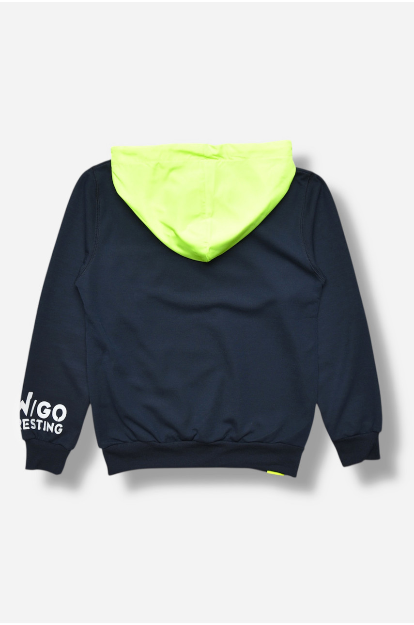 Кофта детская для мальчика тёмно-синего цвета с принтом 2668 207534