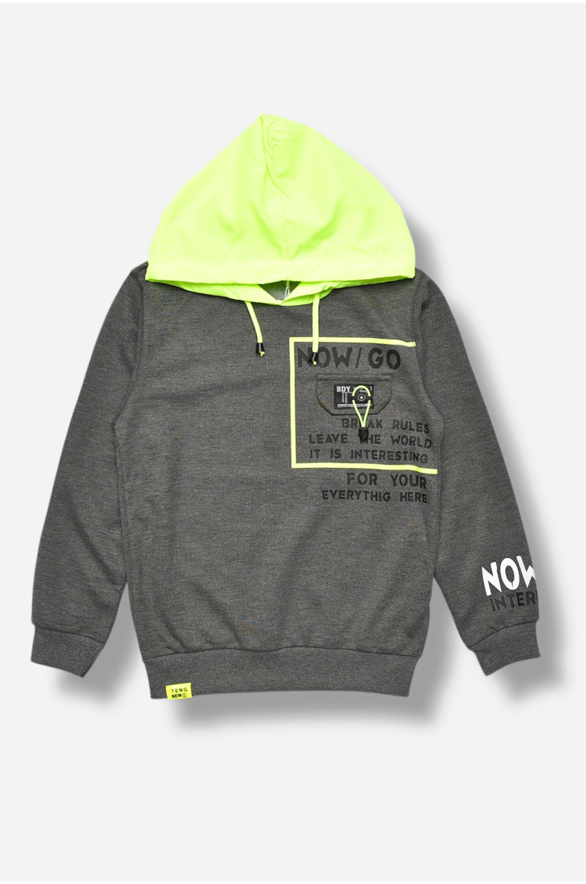 Кофта детская для мальчика серого цвета с принтом 2668 207535