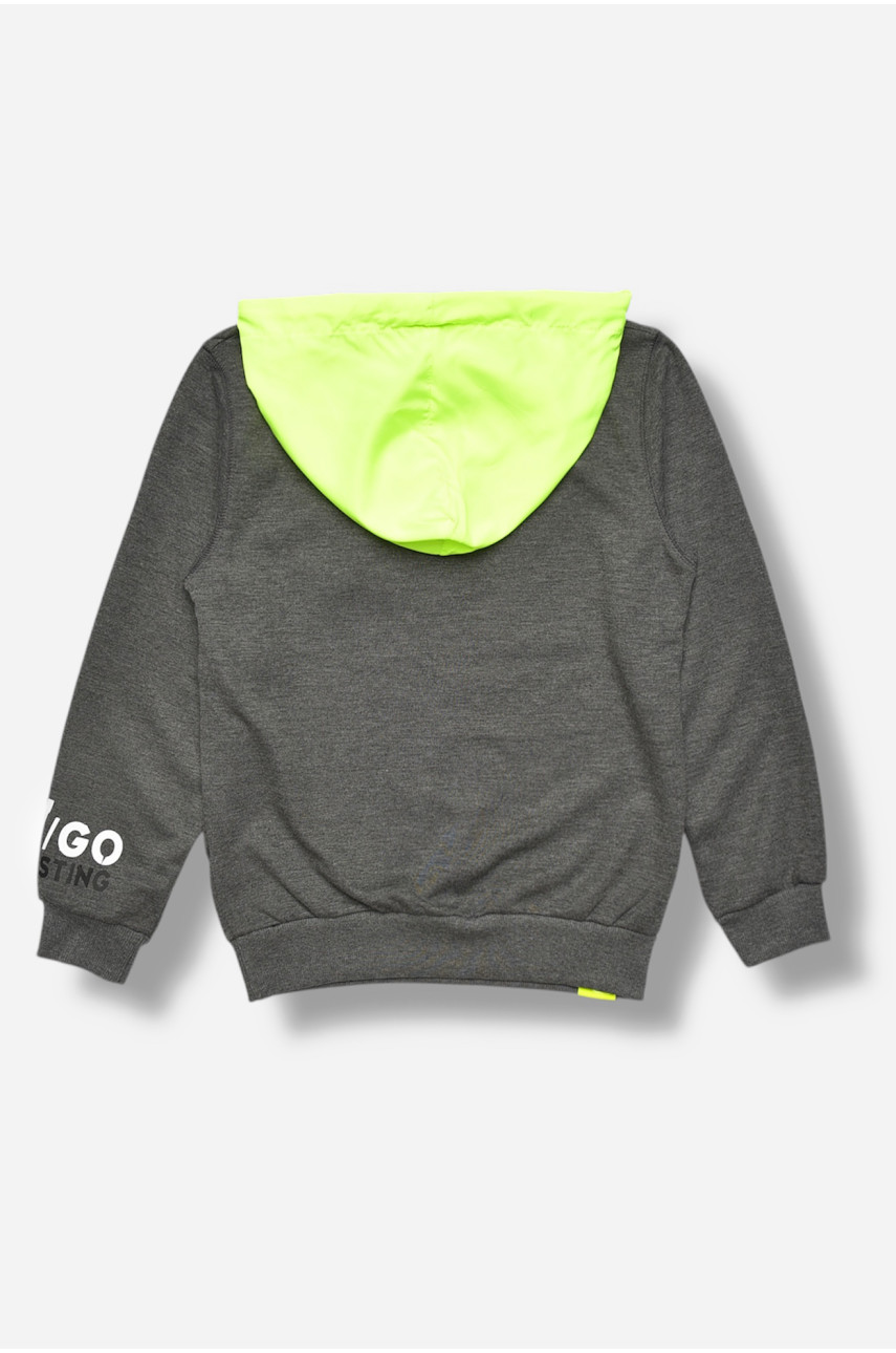 Кофта детская для мальчика серого цвета с принтом 2668 207535