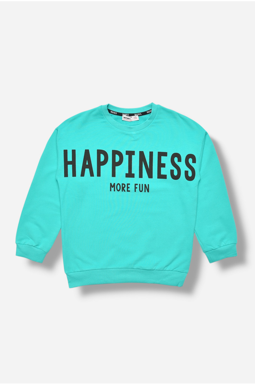 Кофта детская для мальчика бирюзового цвета с принтом 31104 207538